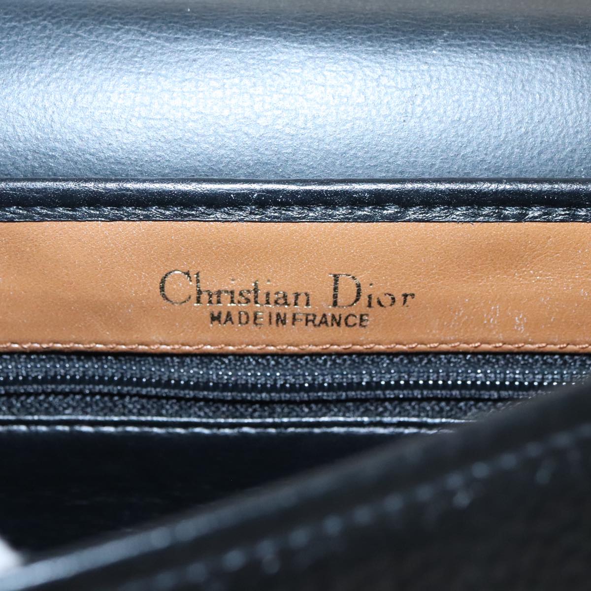 Christian Dior Shoulder Bag Leather Black Auth fm4169