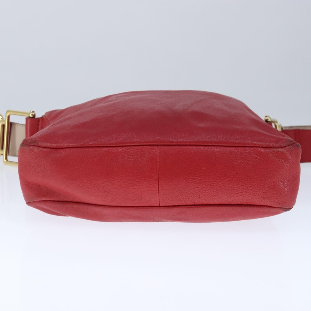 Chloe Paddington Shoulder Bag Leather Red Gold Auth fm4172