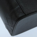 CHANEL Bicolore Vanity Cosmetic Pouch Caviar Skin Black Gold CC Auth fm4192-16