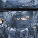 CHANEL Bicolore Vanity Cosmetic Pouch Caviar Skin Black Gold CC Auth fm4192-9