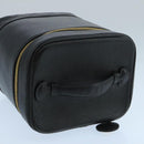 CHANEL Bicolore Vanity Cosmetic Pouch Caviar Skin Black Gold CC Auth fm4192-5