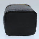 CHANEL Bicolore Vanity Cosmetic Pouch Caviar Skin Black Gold CC Auth fm4192-6