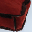 CHANEL Tote Bag Mouton Red Brown CC Auth fm4194-9