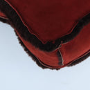 CHANEL Tote Bag Mouton Red Brown CC Auth fm4194-14