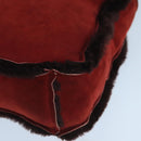 CHANEL Tote Bag Mouton Red Brown CC Auth fm4194-15