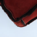 CHANEL Tote Bag Mouton Red Brown CC Auth fm4194-16