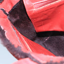 CHANEL Tote Bag Mouton Red Brown CC Auth fm4194-18