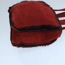 CHANEL Tote Bag Mouton Red Brown CC Auth fm4194-3