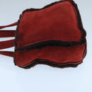 CHANEL Tote Bag Mouton Red Brown CC Auth fm4194-4