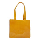 CHANEL Tote Bag Enamel Yellow CC Auth fm4195-1