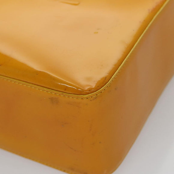 CHANEL Tote Bag Enamel Yellow CC Auth fm4195