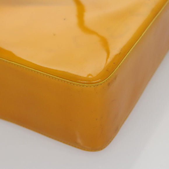 CHANEL Tote Bag Enamel Yellow CC Auth fm4195