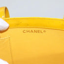 CHANEL Tote Bag Enamel Yellow CC Auth fm4195-9