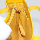 CHANEL Tote Bag Enamel Yellow CC Auth fm4195-19