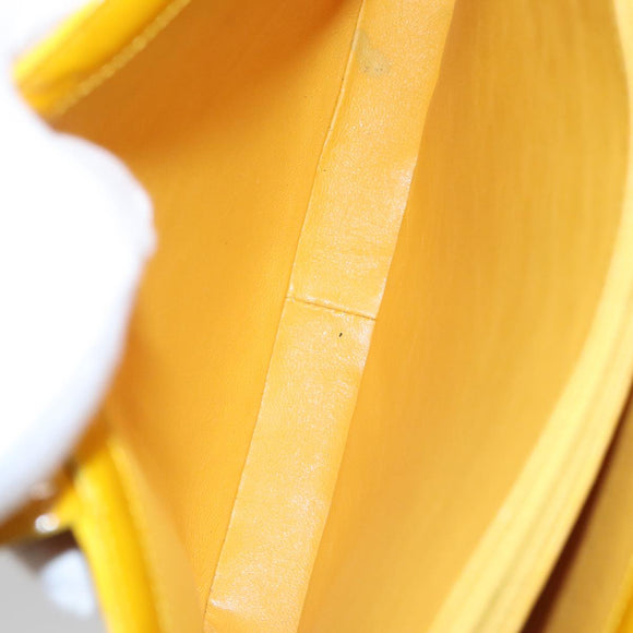 CHANEL Tote Bag Enamel Yellow CC Auth fm4195