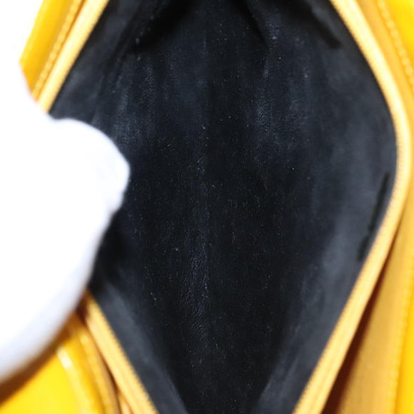 CHANEL Tote Bag Enamel Yellow CC Auth fm4195