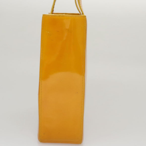 CHANEL Tote Bag Enamel Yellow CC Auth fm4195