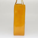 CHANEL Tote Bag Enamel Yellow CC Auth fm4195-4