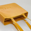 CHANEL Tote Bag Enamel Yellow CC Auth fm4195-6