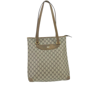 GUCCI GG Supreme Tote Bag PVC Leather Beige Gold 89 02 905 Auth fm4228