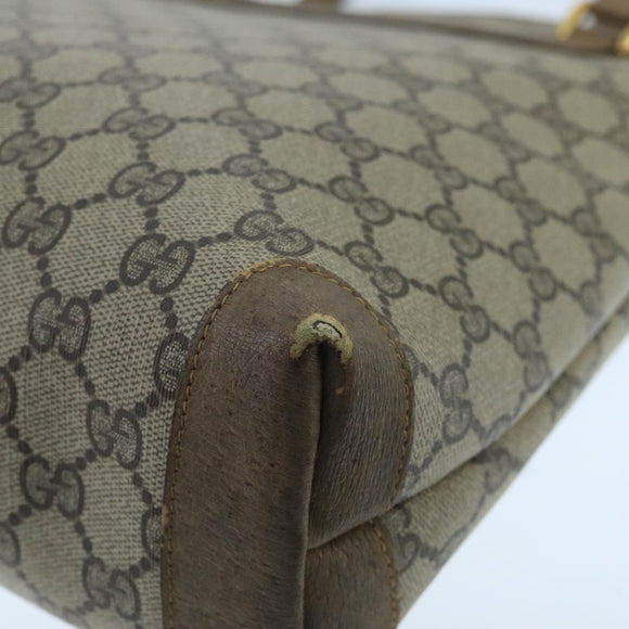 GUCCI GG Supreme Tote Bag PVC Leather Beige Gold 89 02 905 Auth fm4228