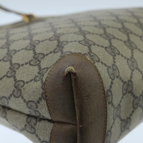 GUCCI GG Supreme Tote Bag PVC Leather Beige Gold 89 02 905 Auth fm4228