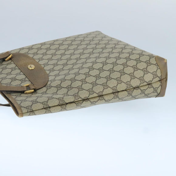 GUCCI GG Supreme Tote Bag PVC Leather Beige Gold 89 02 905 Auth fm4228