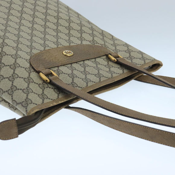 GUCCI GG Supreme Tote Bag PVC Leather Beige Gold 89 02 905 Auth fm4228