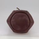 CARTIER Shoulder Bag Leather Bordeaux Gold Auth fm4247-11