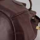 CARTIER Shoulder Bag Leather Bordeaux Gold Auth fm4247-15