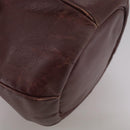 CARTIER Shoulder Bag Leather Bordeaux Gold Auth fm4247-16