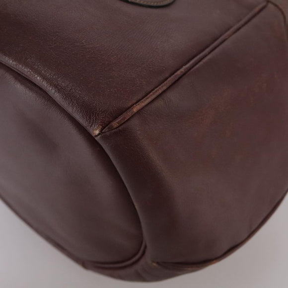 CARTIER Shoulder Bag Leather Bordeaux Gold Auth fm4247