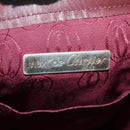 CARTIER Shoulder Bag Leather Bordeaux Gold Auth fm4247-16