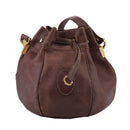 CARTIER Shoulder Bag Leather Bordeaux Gold Auth fm4247-2