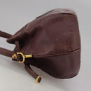 CARTIER Shoulder Bag Leather Bordeaux Gold Auth fm4247-4