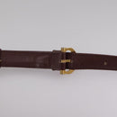 CARTIER Shoulder Bag Leather Bordeaux Gold Auth fm4247-9