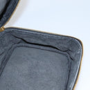 CHANEL Bicolore Vanity Cosmetic Pouch Caviar Skin Black Gold CC Auth fm4250-19