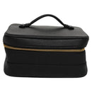 CHANEL Bicolore Vanity Cosmetic Pouch Caviar Skin Black Gold CC Auth fm4250-13