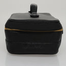 CHANEL Bicolore Vanity Cosmetic Pouch Caviar Skin Black Gold CC Auth fm4250-3