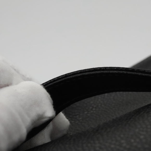 CHANEL Bicolore Vanity Cosmetic Pouch Caviar Skin Black Gold CC Auth fm4250