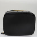 CHANEL Bicolore Vanity Cosmetic Pouch Caviar Skin Black Gold CC Auth fm4250-5