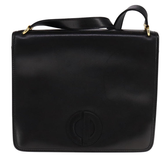 Christian Dior Shoulder Bag Leather Black Auth fm4252