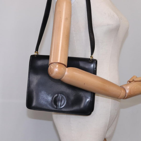 Christian Dior Shoulder Bag Leather Black Auth fm4252