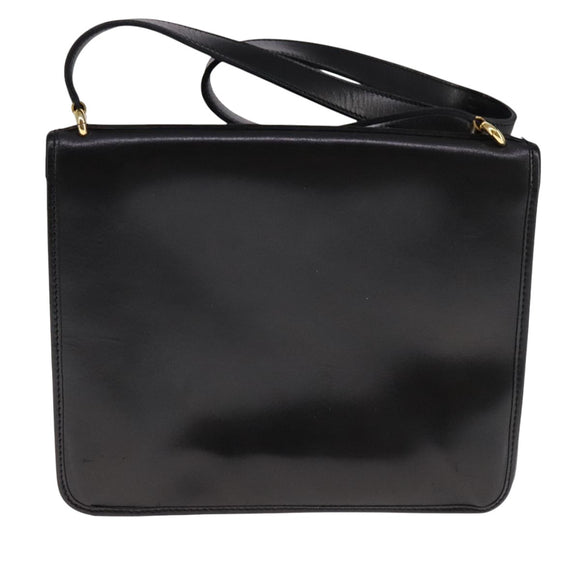 Christian Dior Shoulder Bag Leather Black Auth fm4252