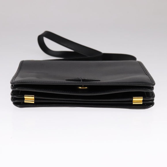 Christian Dior Shoulder Bag Leather Black Auth fm4252