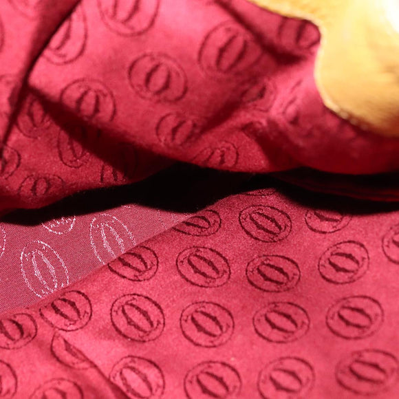 CARTIER Shoulder Bag Leather Yellow Auth fm4267