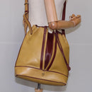 CARTIER Shoulder Bag Leather Yellow Auth fm4267-19