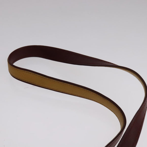 CARTIER Shoulder Bag Leather Yellow Auth fm4267