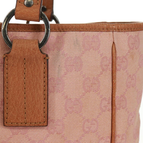 GUCCI GG Canvas Tote Bag Pink 113019 Auth fm4273