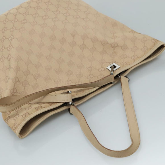 GUCCI GG Canvas Tote Bag Beige 31243 Auth fm4274
